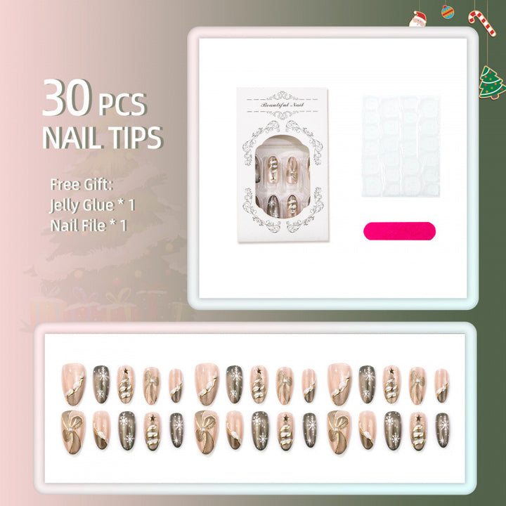 Festive Holiday-Themed Press-On Nails