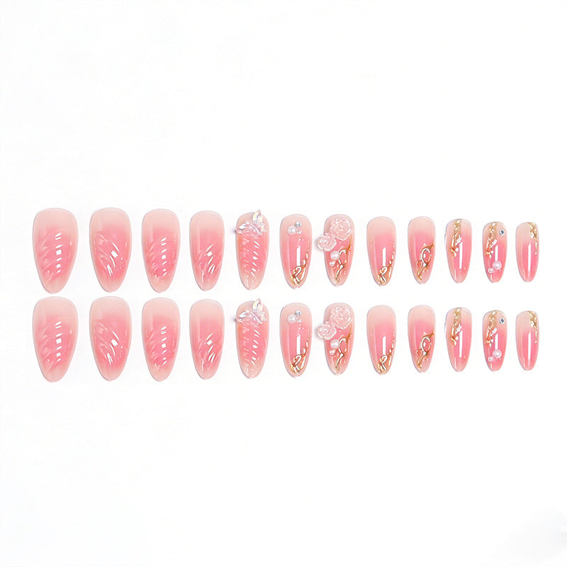 Artful Nail Tips with Romantic Floral Design Stornfield