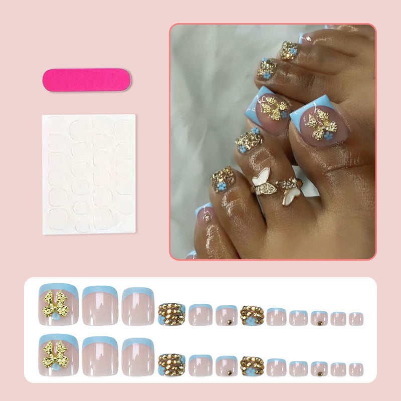 Art nail set with glamorous flower and glitter decorations Stornfield