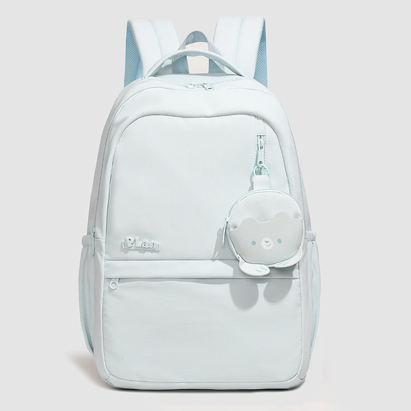 Versatile Daily Backpack with Cute Plush Keychain Stornfield