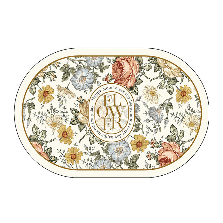Floral Patterned Decorative Area Mat