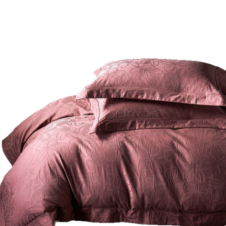 Luxurious cotton satin bed linen set with jacquard structure
