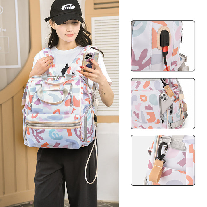 Multi-Functional Patterned Diaper Backpack Stornfield