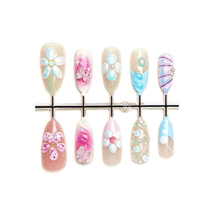 Artistic Floral Press-On Nail Set 1790746209