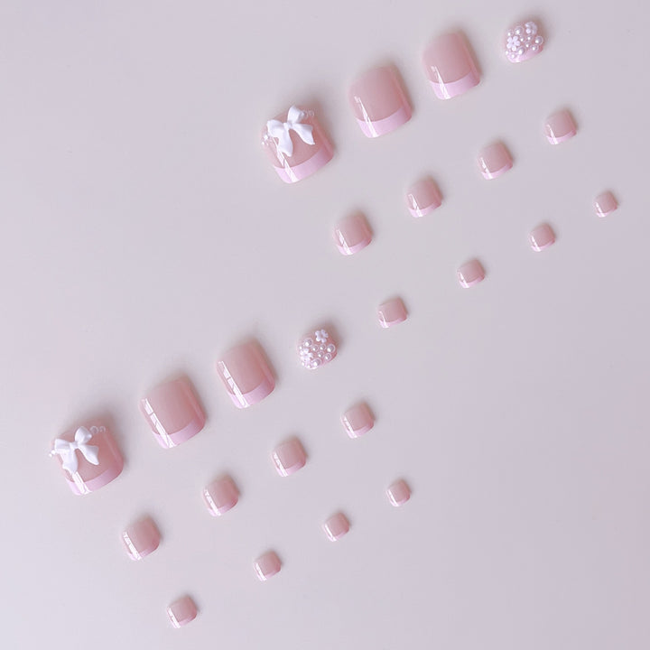 Nail art set with cute 3D bows and pearl embellishments Stornfield