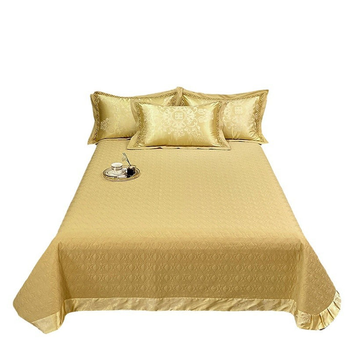 Quilted Microfiber Matelassé Bedspread with Satin Border & Matching Pillow Shams