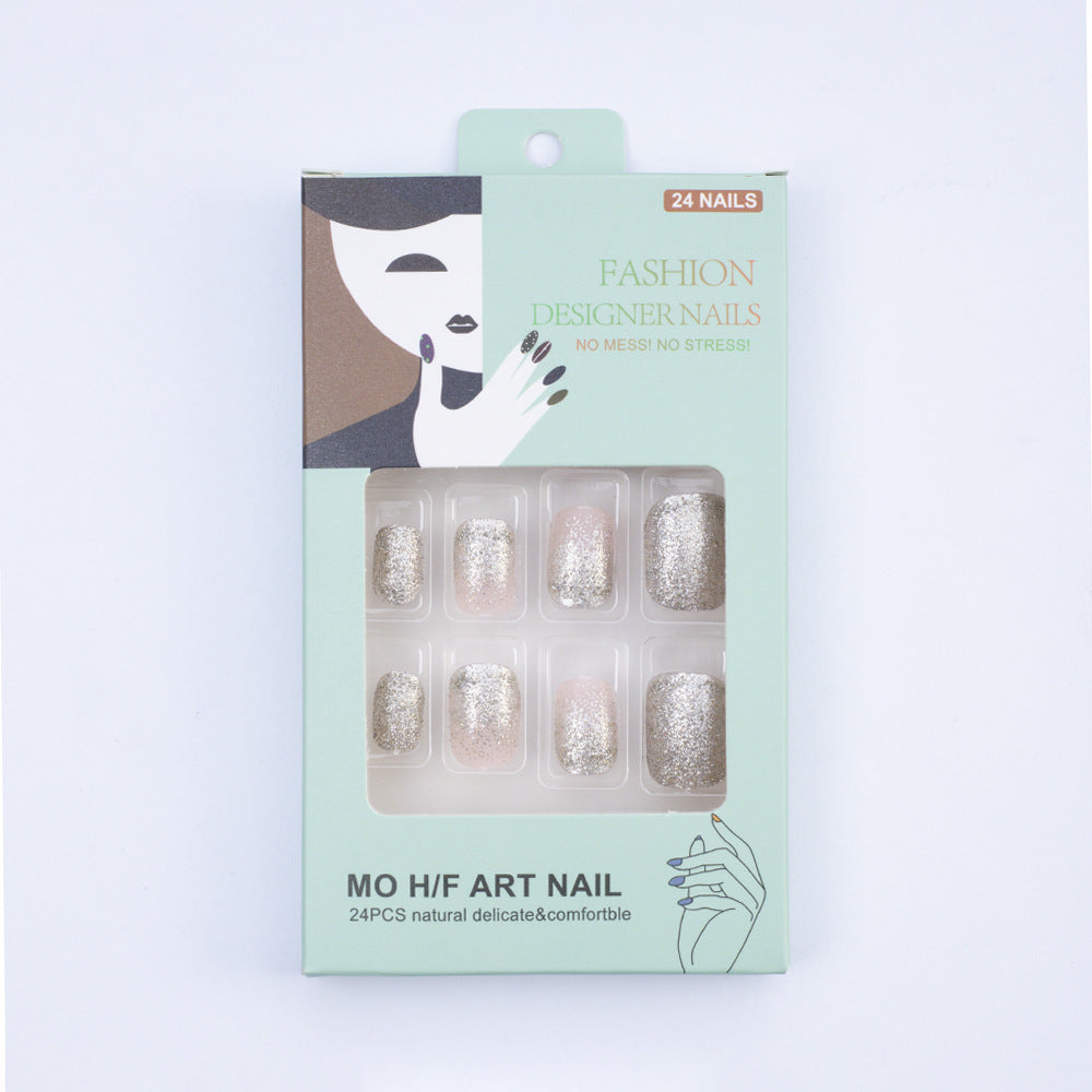 Elegant glitter pattern artificial nails Stornfield