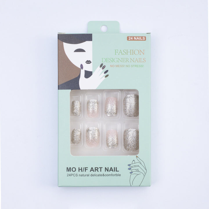 Elegant glitter pattern artificial nails Stornfield