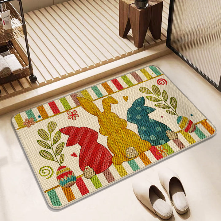 Colorful Paw Print Bath Mat
