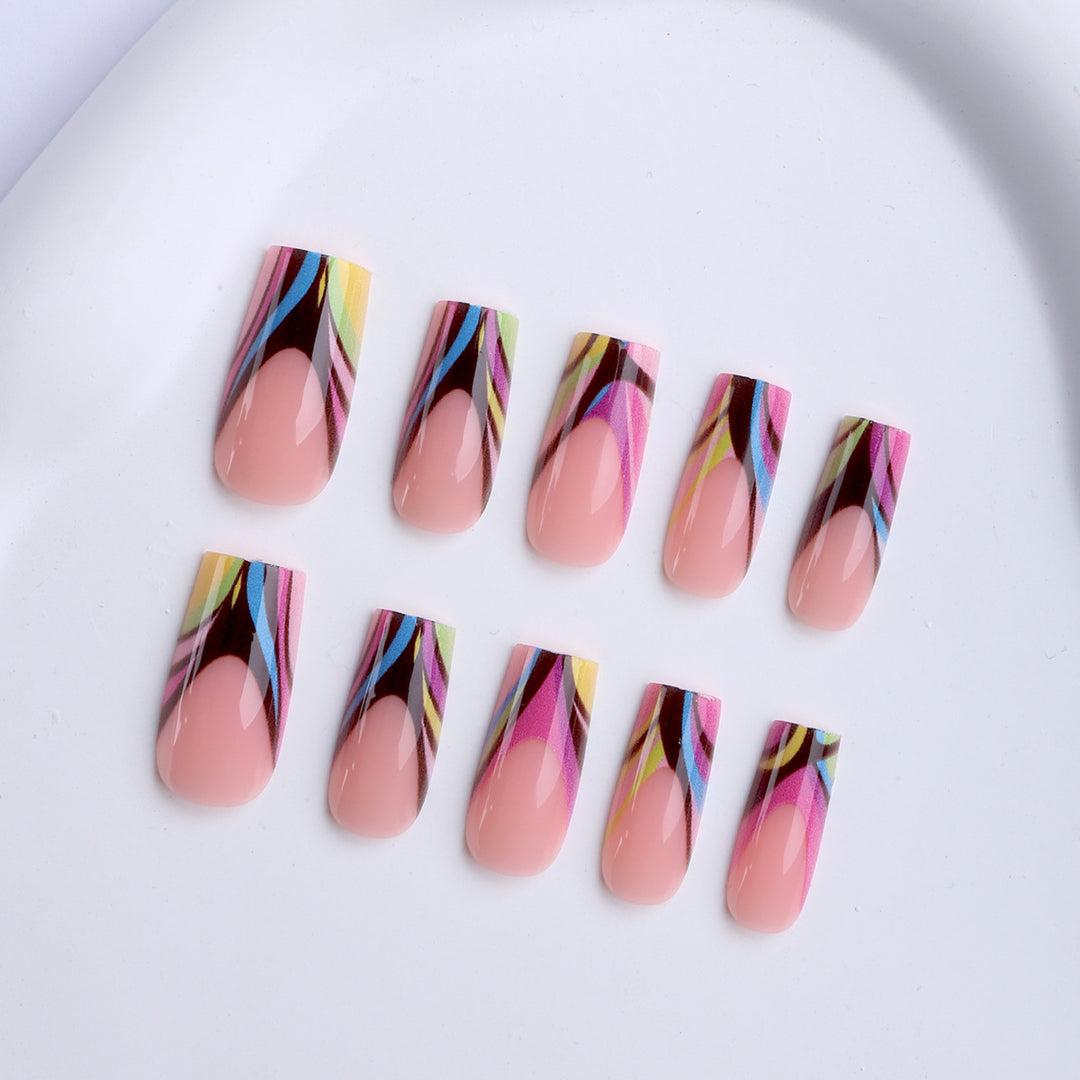 Artificial nails in modern design with colorful accents Stornfield