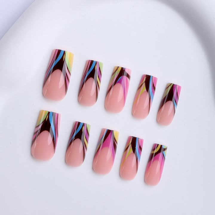 Artificial nails in modern design with colorful accents Stornfield