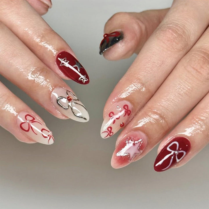 Artistic Nail Extensions with Festive Design Stornfield