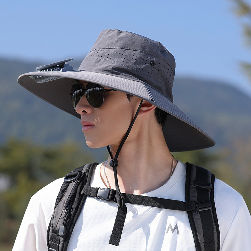 wide-brimmed outdoor sun hat with UV protection, breathable mesh, and adjustable chin strap Stornfield