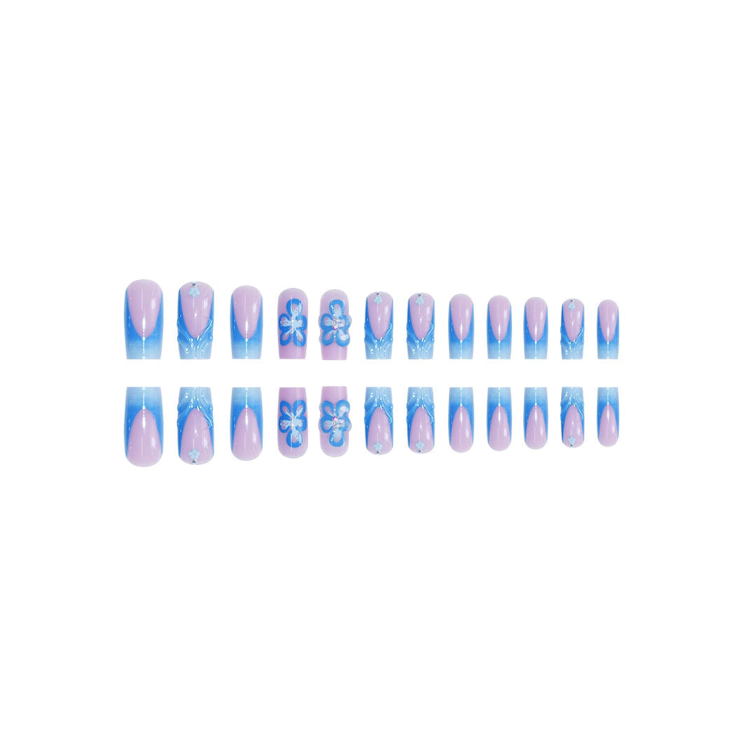 Decorative Floral Acrylic Nail Extensions Stornfield