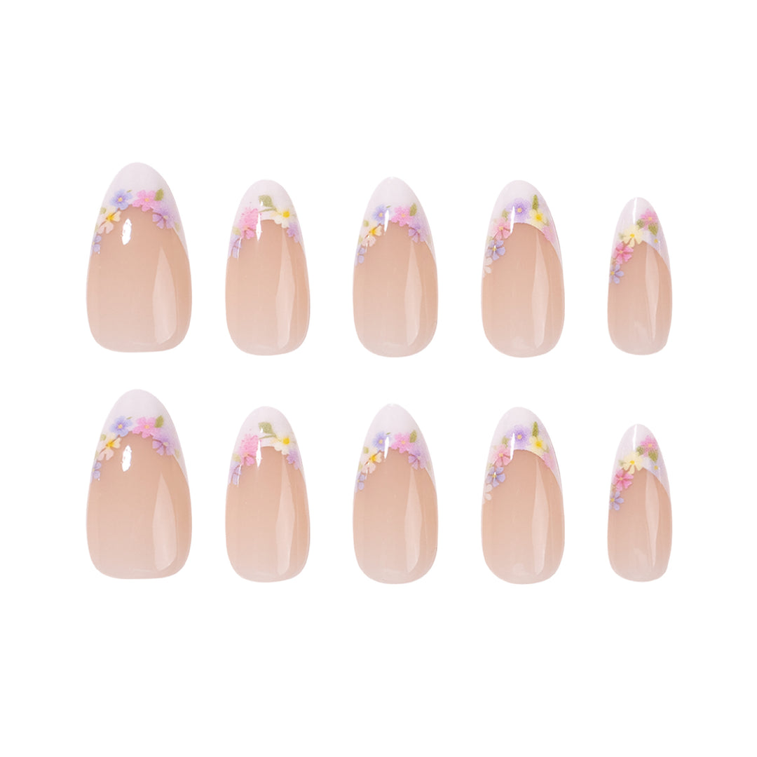 Stylish stiletto nails with floral design Stornfield