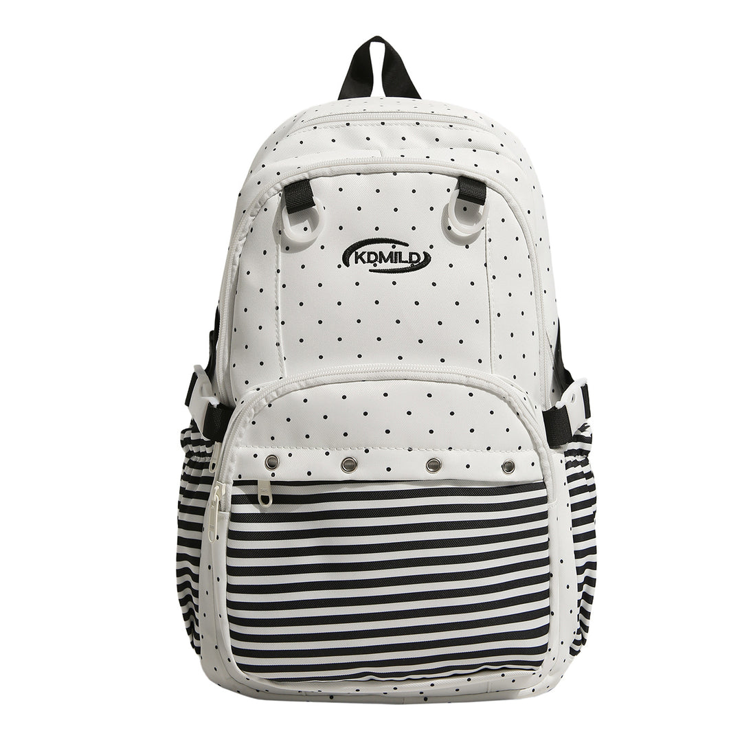 Versatile Polka Dot and Striped Design Backpack Stornfield