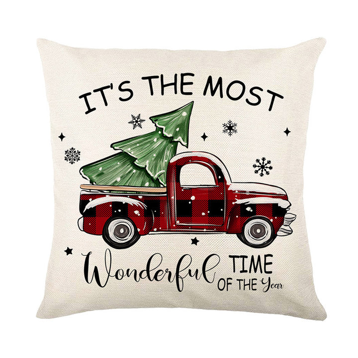 Buffalo-Check Holiday Believe Script Throw Pillow Cover