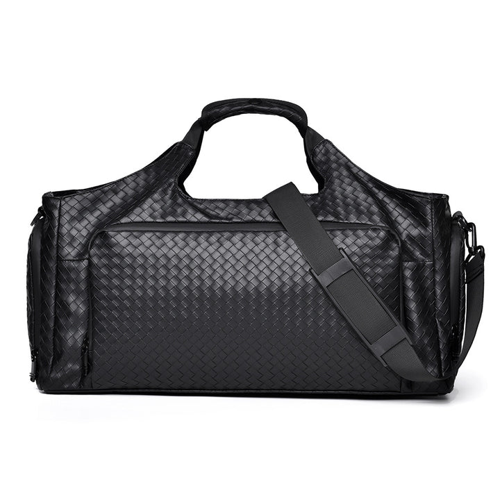 Woven Leather Travel Duffel Bag Stornfield