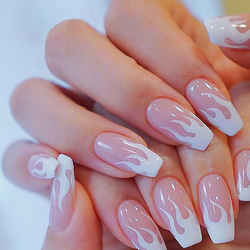 Art nail set with modern flame designs Stornfield
