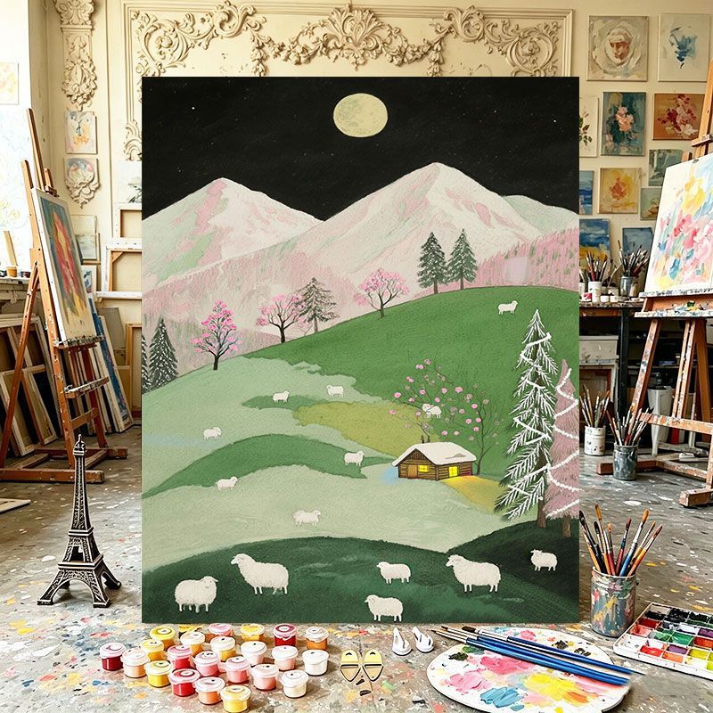 Scenic Mountain Landscape Canvas Art Print Stornfield