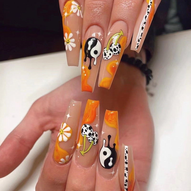 Artful acrylic nails with stylish patterns Stornfield