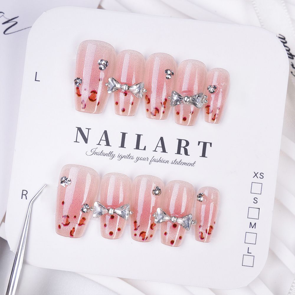 Artistic Press-On Nail Set with Cute Character Designs Stornfield