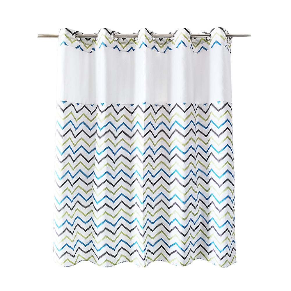 Geometric Zigzag Print Shower Curtain Stornfield
