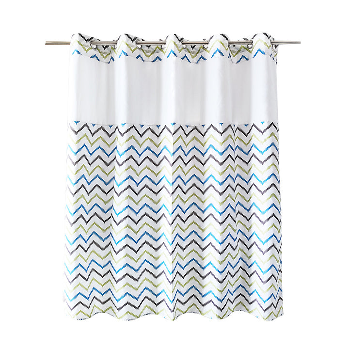 Geometric Zigzag Print Shower Curtain Stornfield