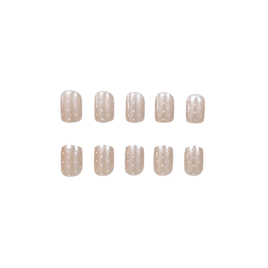 Elegant Glitter and Dot Acrylic Nail Enhancements Stornfield