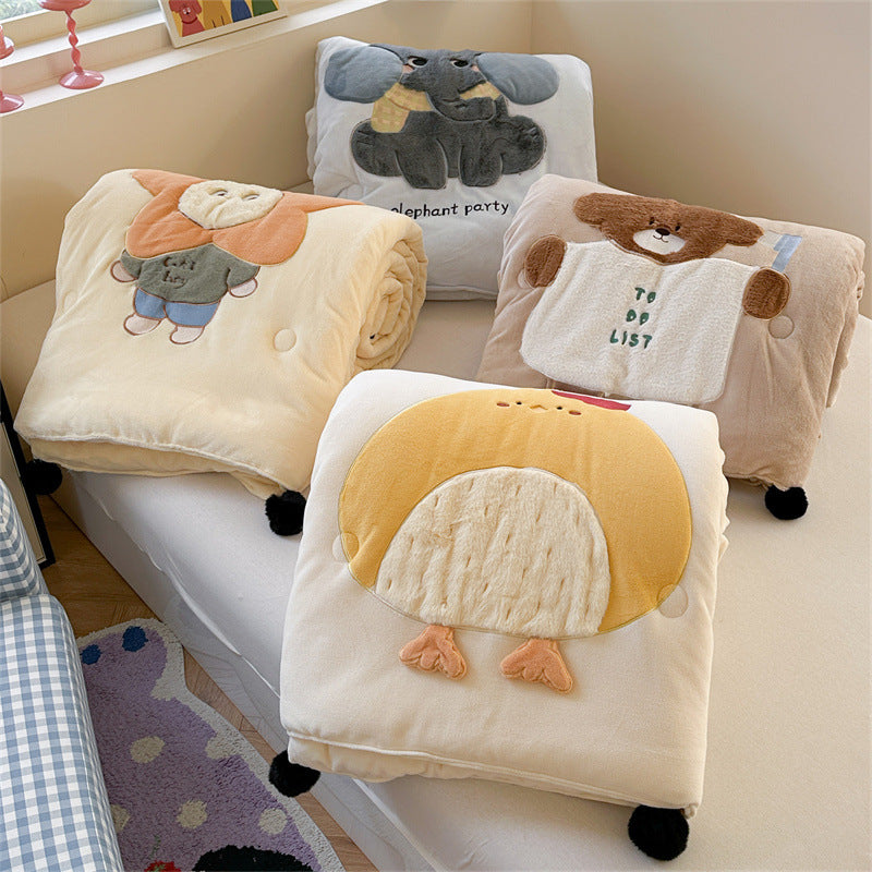 Plush Appliqué Teddy Microfiber Duvet Cover Set