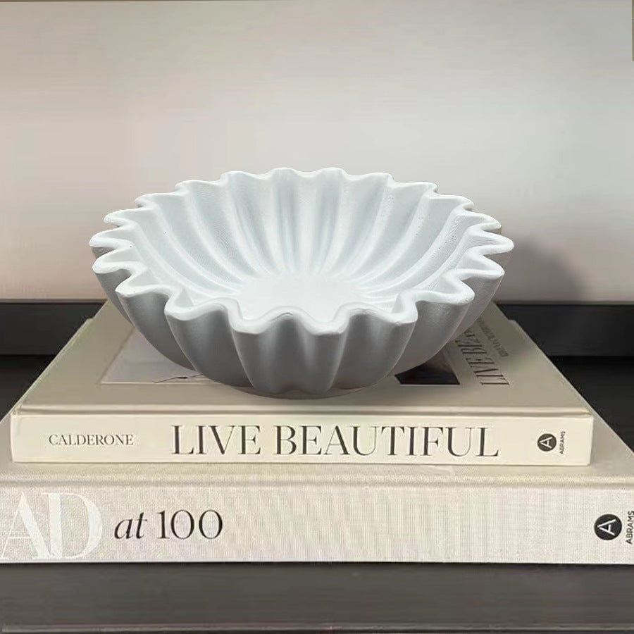 Decorative serving bowl with wave design Stornfield