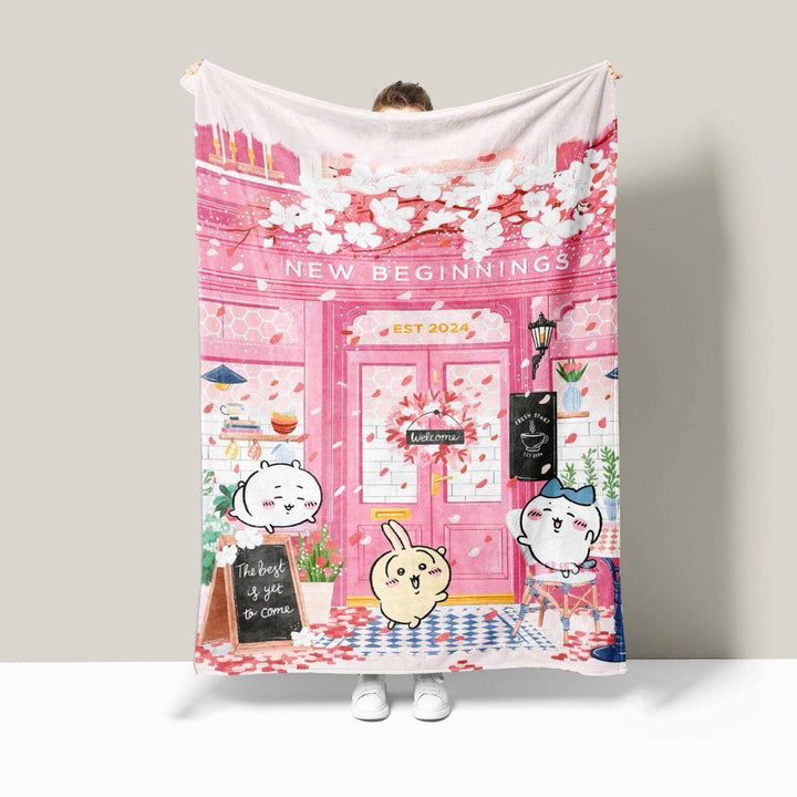 Cartoon Character-Themed Plush Blanket