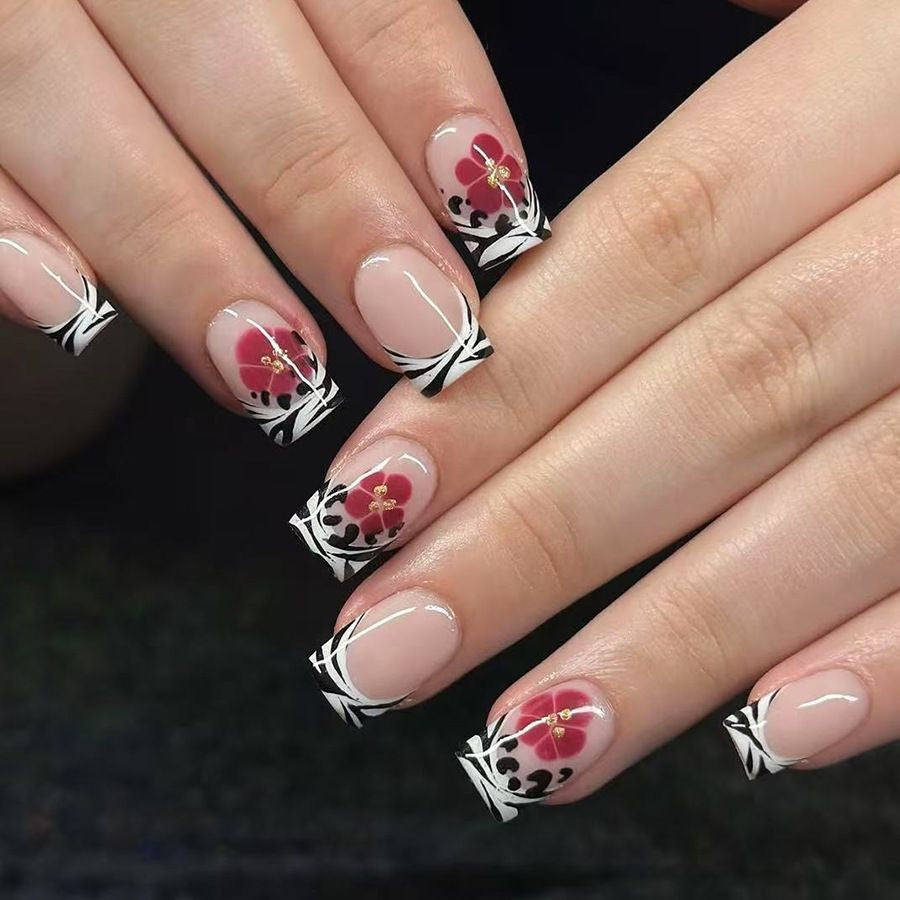 Floral French Nail Art Extensions Stornfield