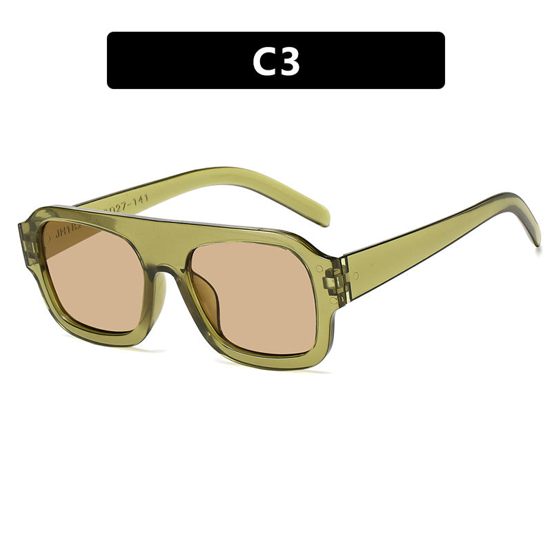Women’s stylish square sunglasses with eye-catching animal print design Stornfield