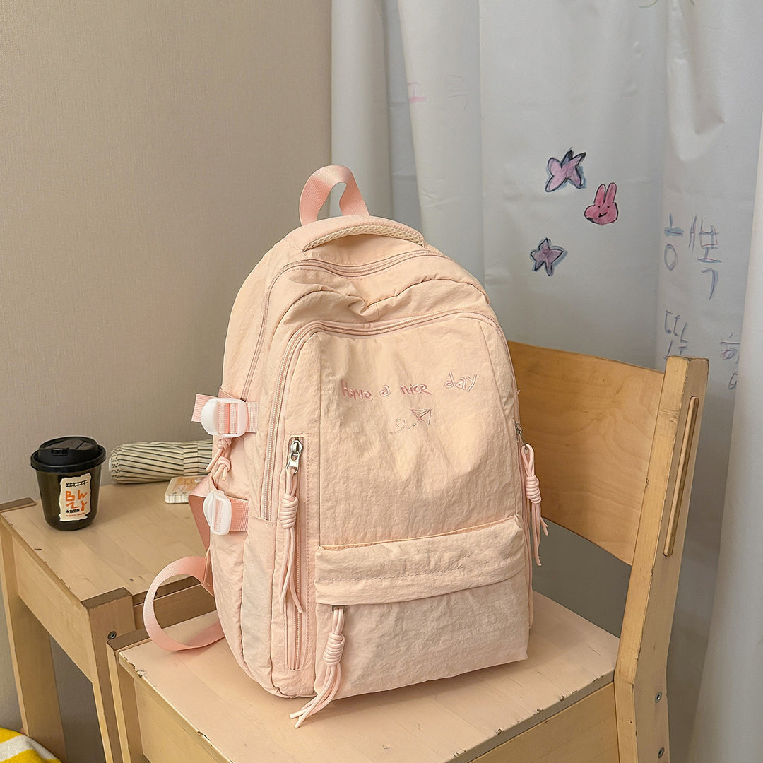 Multi-Pocket Casual Backpack with Inspirational Quote Stornfield