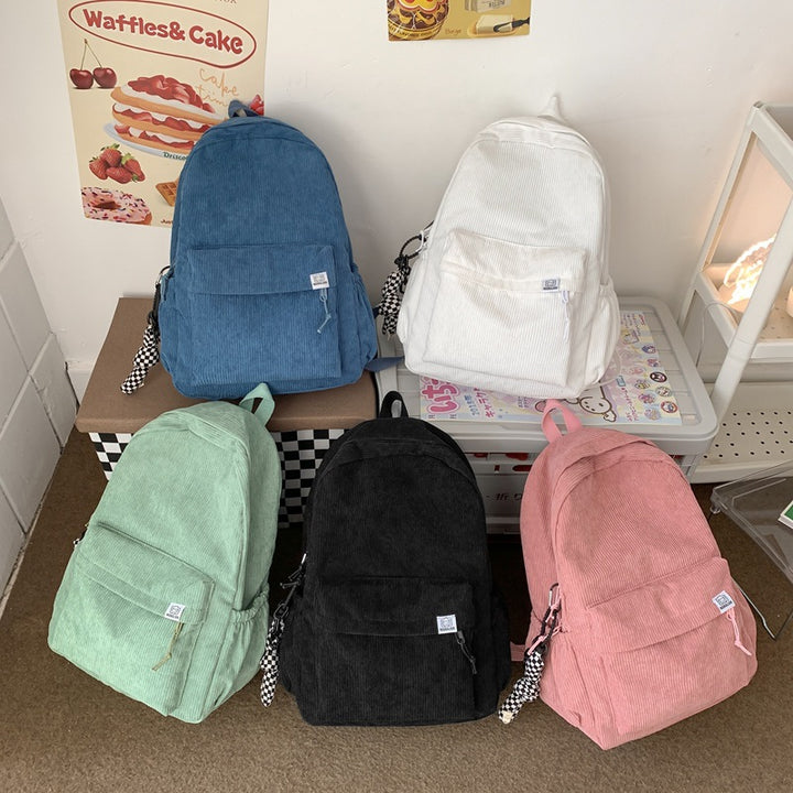 Corduroy Textured School Backpack Stornfield