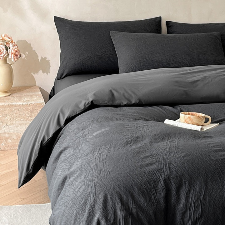 Textured Microfiber Bedding Set