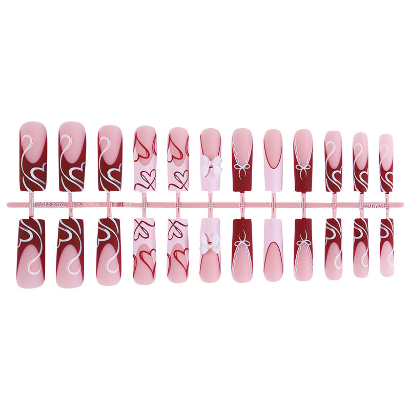 Decorative Heart-Themed Press-On Nails Stornfield