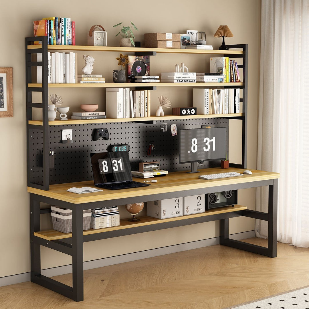 Multifunctional workspace with shelf Stornfield