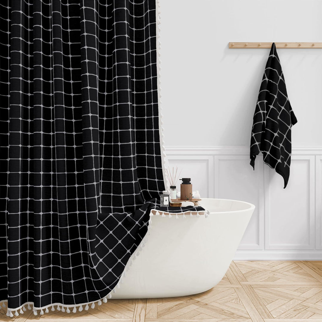Premium Cotton Bathroom Shower Curtain Stornfield
