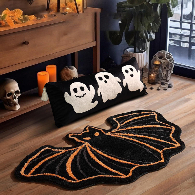 Halloween-Themed Decorative Spider Web Mat for Home