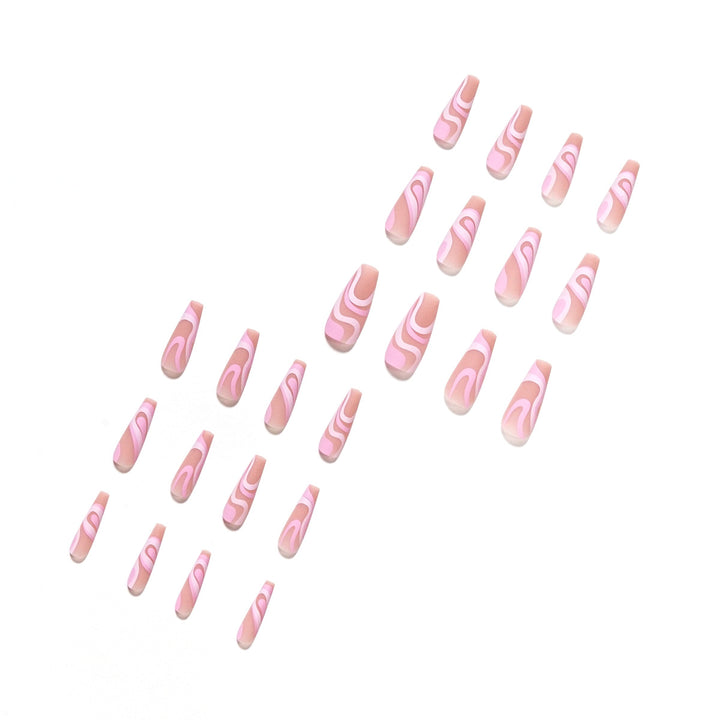 Artificial nail extensions with elegant wave design Stornfield