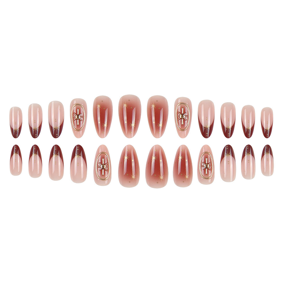 Glamorous Stiletto Press-On Nails with Artistic Designs Stornfield