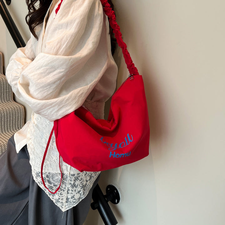 Modern Ruffled Canvas Tote Bag Stornfield