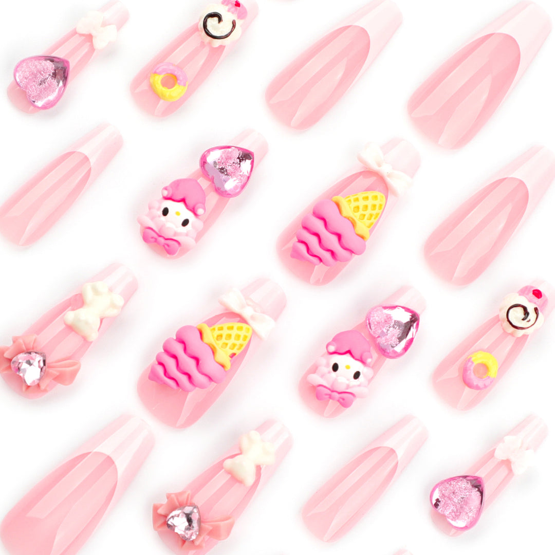 Artful nail extensions with 3D dessert motif Stornfield