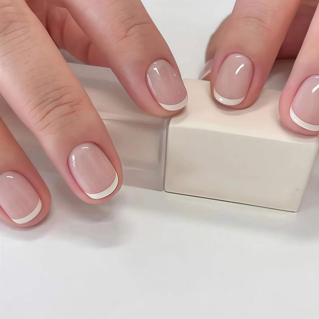 Classic French Tip Press-On Nail Set Stornfield