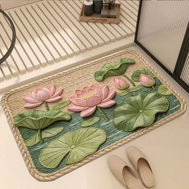 Decorative Lotus Water Lily Bath Mat