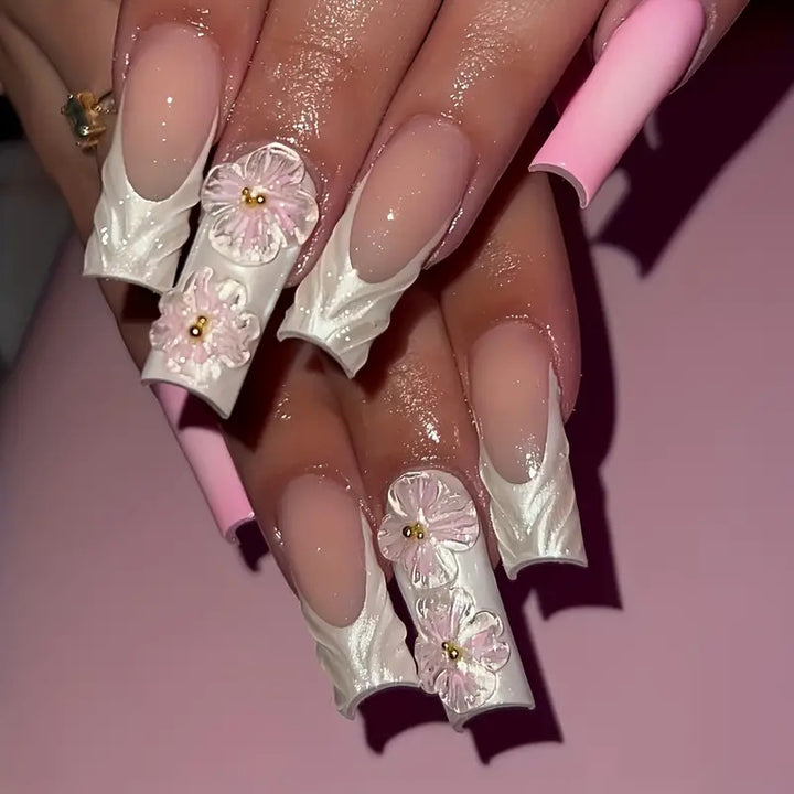 3D Floral Design Press-On Nails Stornfield