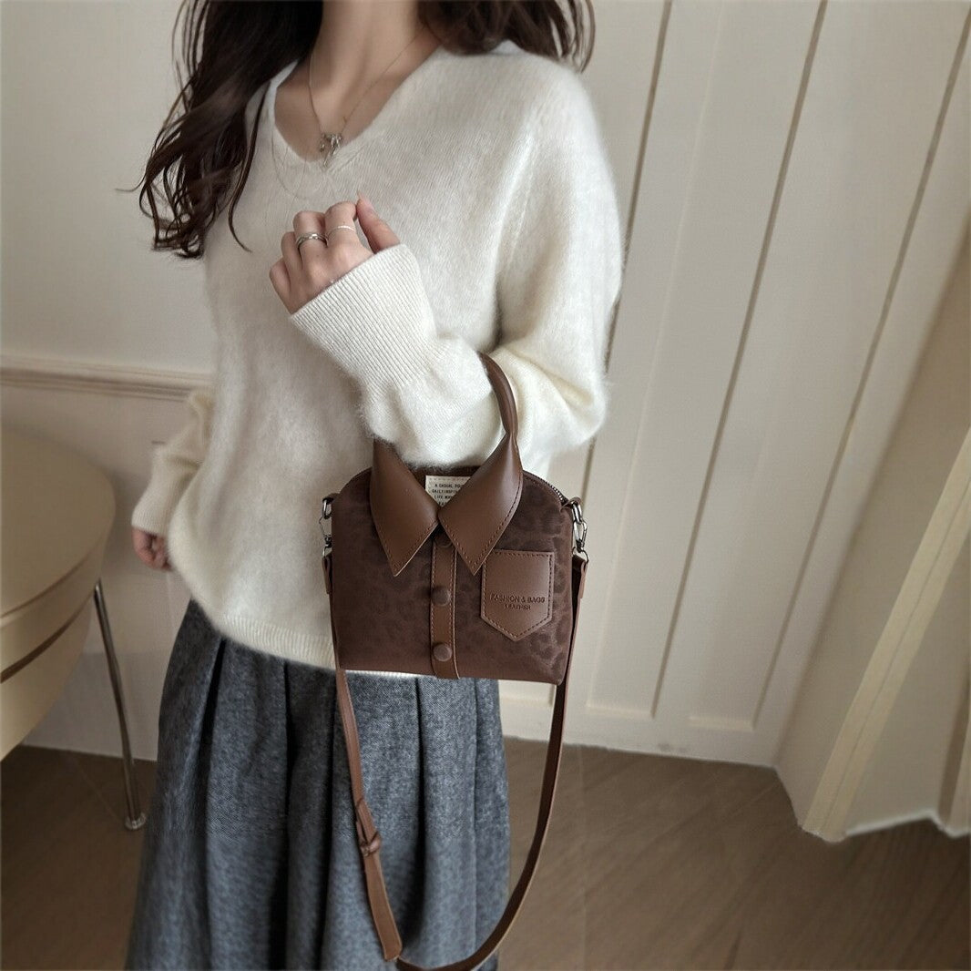 Stylish Animal Print Top Handle Handbag