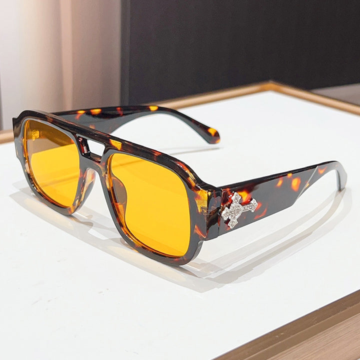 Statement Geometric Shield Sunglasses with Decorative Accent Stornfield